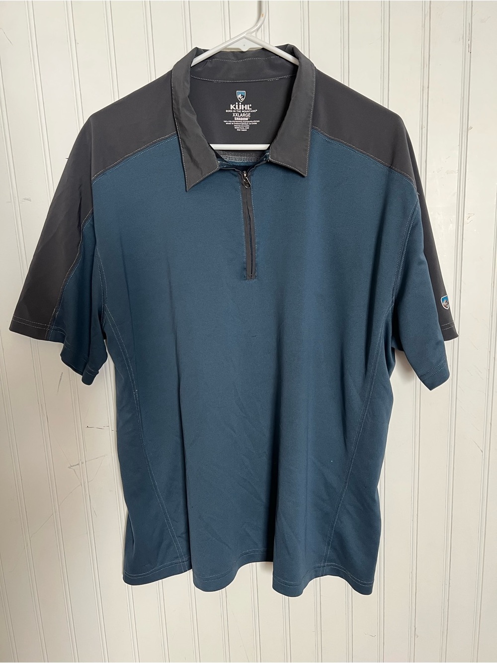 Kuhl 1/4 Zip Polo Shirt Outdoors Blue Gray Size XXLarge